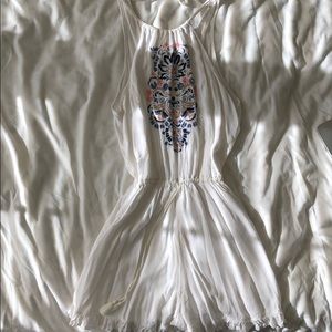 White High Neck Romper